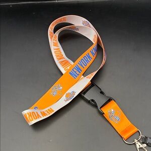 NBA New York Knicks Orange and White Lanyard